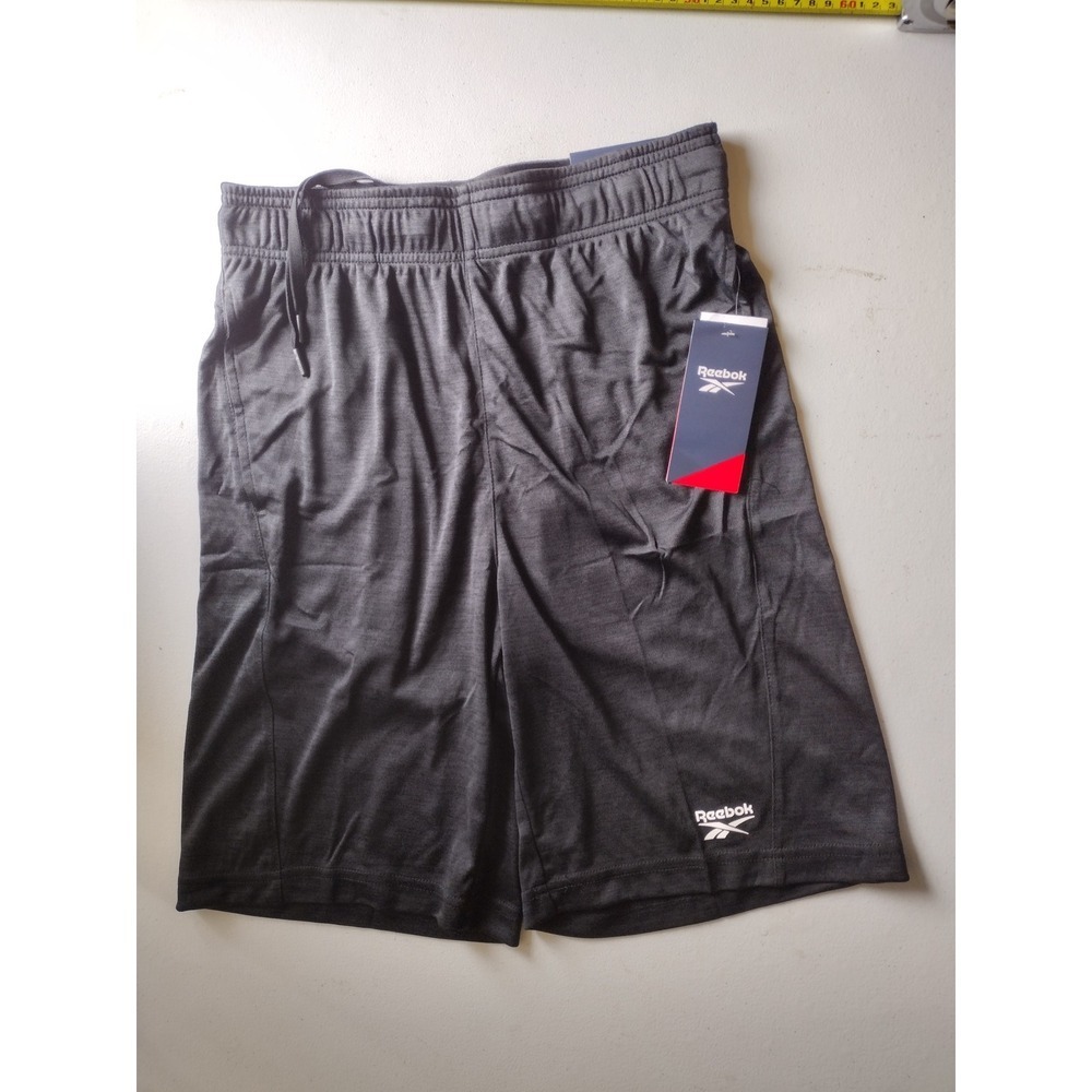 Reebok Mens Slim 9 Inch Athletic Training Shorts Charcoal Heather Grey Small NEW